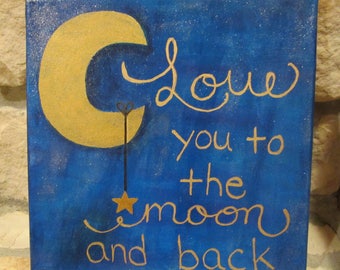 Canvas Painting - Love You to the Moon