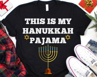 Lustiges Chanukka Pyjama Shirt, Menora Geschenk
