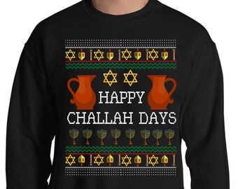 Lustiges Challah Tage Chanukka Sweatshirt, Menorah jüdisches Geschenk