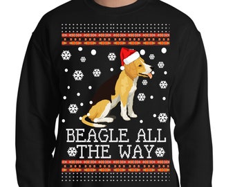Beagle Hund Ugly WeihnachtsPullover Shirt /Herren Damen Kinder Sweatshirt, Pullover Hoodie/Unikat Xmas Urlaub GeschenkIdeen T-Shirt/ Coole Schnee TShirt