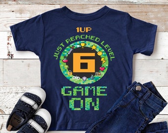 Gamer 6th Birthday Shirt, Video Game Party T-Shirt