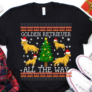 Golden Retriever Dog Ugly Christmas Sweater Shirt,Sweatshirt,Hoodie For Men Women Kids/Christmas Gift Ideas/Unique Christmas Holiday Tee
