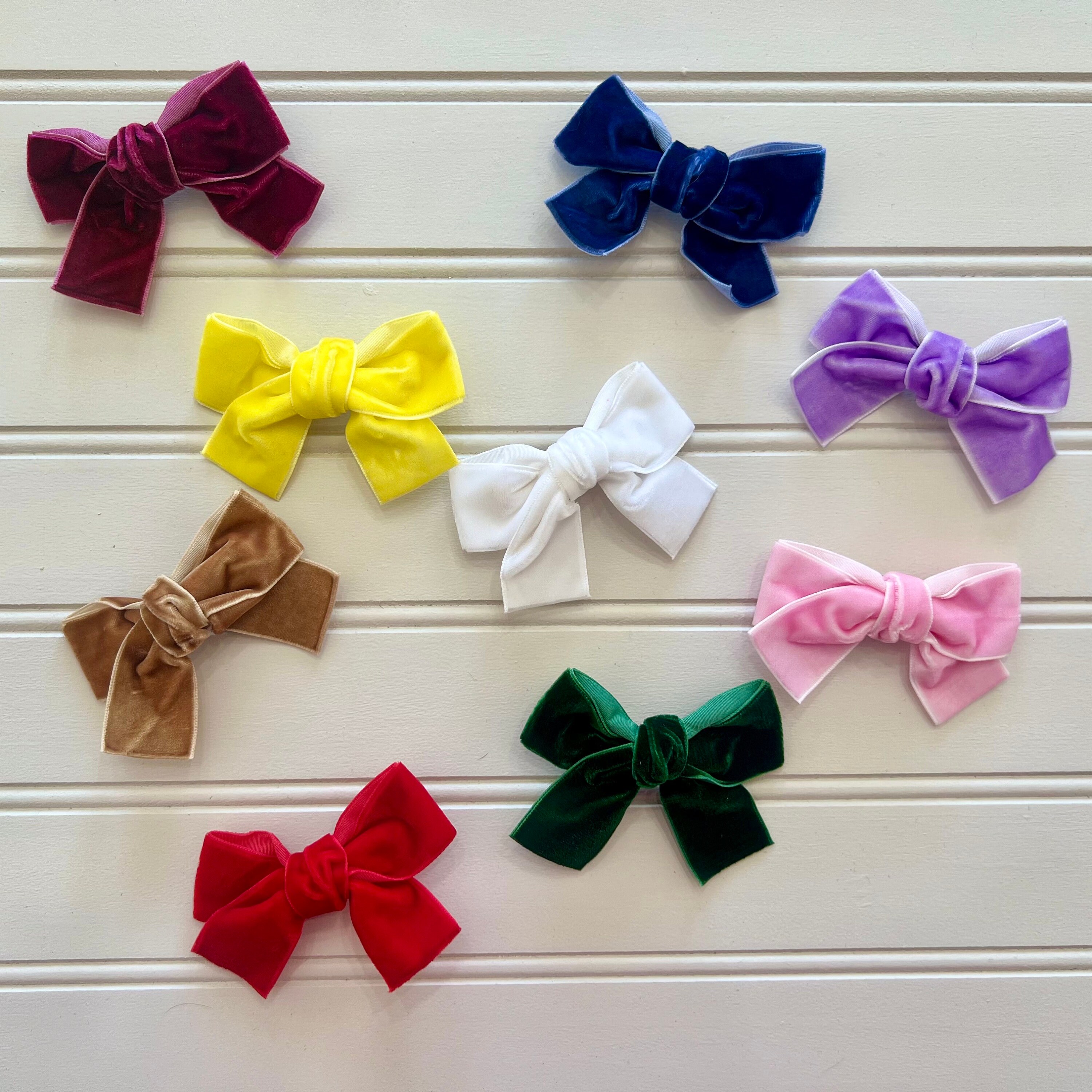 Mini Velvet Bow Clips, SET - Etsy