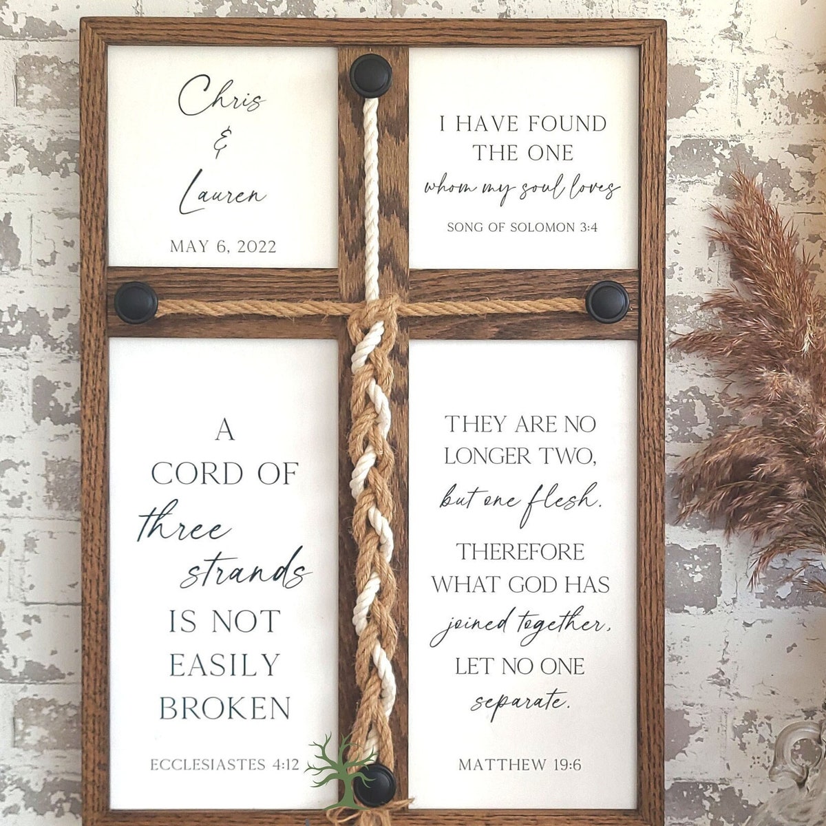 Wedding Unity Ceremony Cross Braid - Espresso