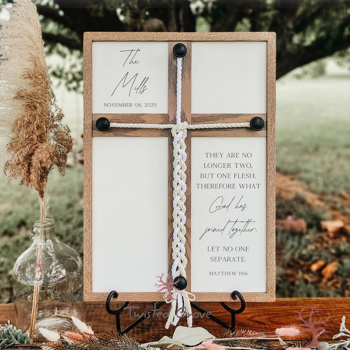 Custom Trinity Braid for Unity Ceremony, Personalized Wedding Rustic Boho Decor, Christian Unity Sign, Matthew 19:6 Verse, Wedding Gift Idea - Etsy