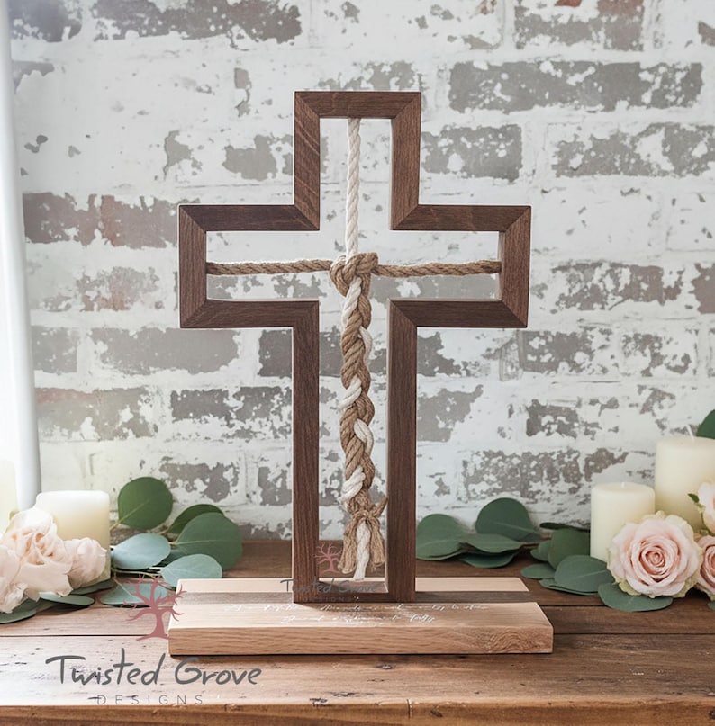 Oak Trinity Braid Cross – Personalized Unity Ceremony Idea Keepsake ...