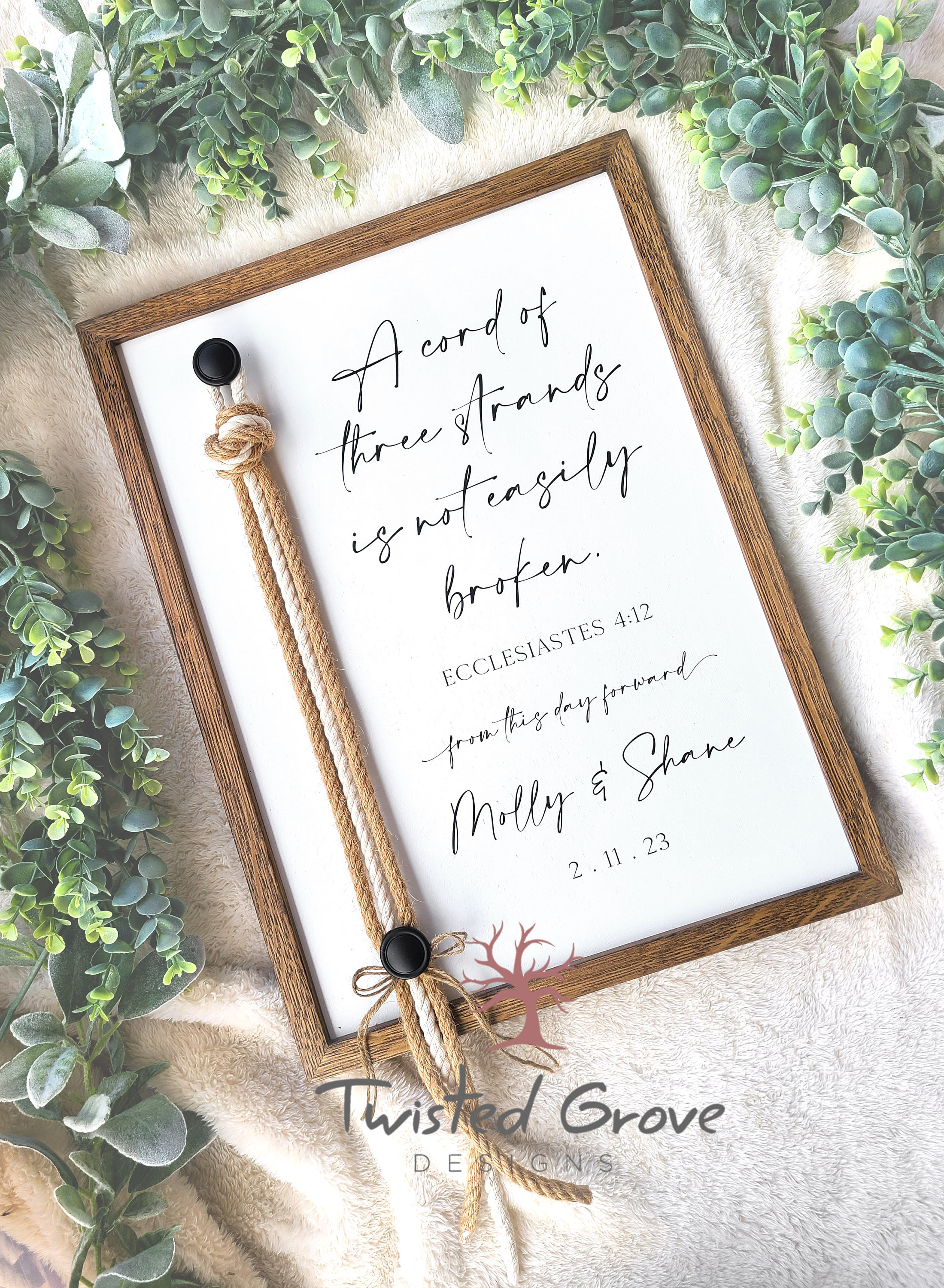 Unity Cords Sign A Cord of Three Strands Unity Ceremony Braided Cord Cross Sign With ...