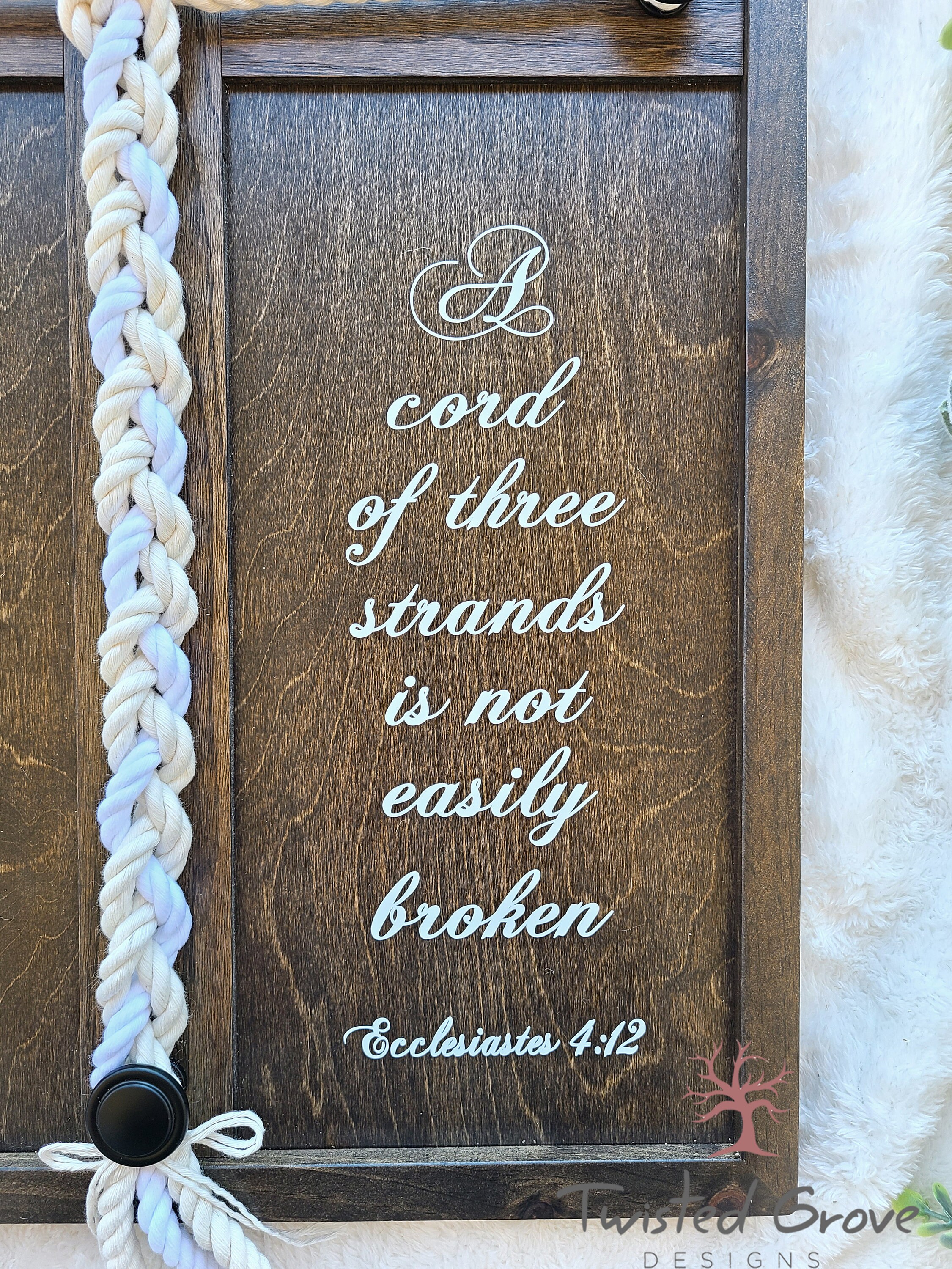 Unity Cords Sign A Cord of Three Strands Unity Ceremony Braided Cord Cross Sign With ...