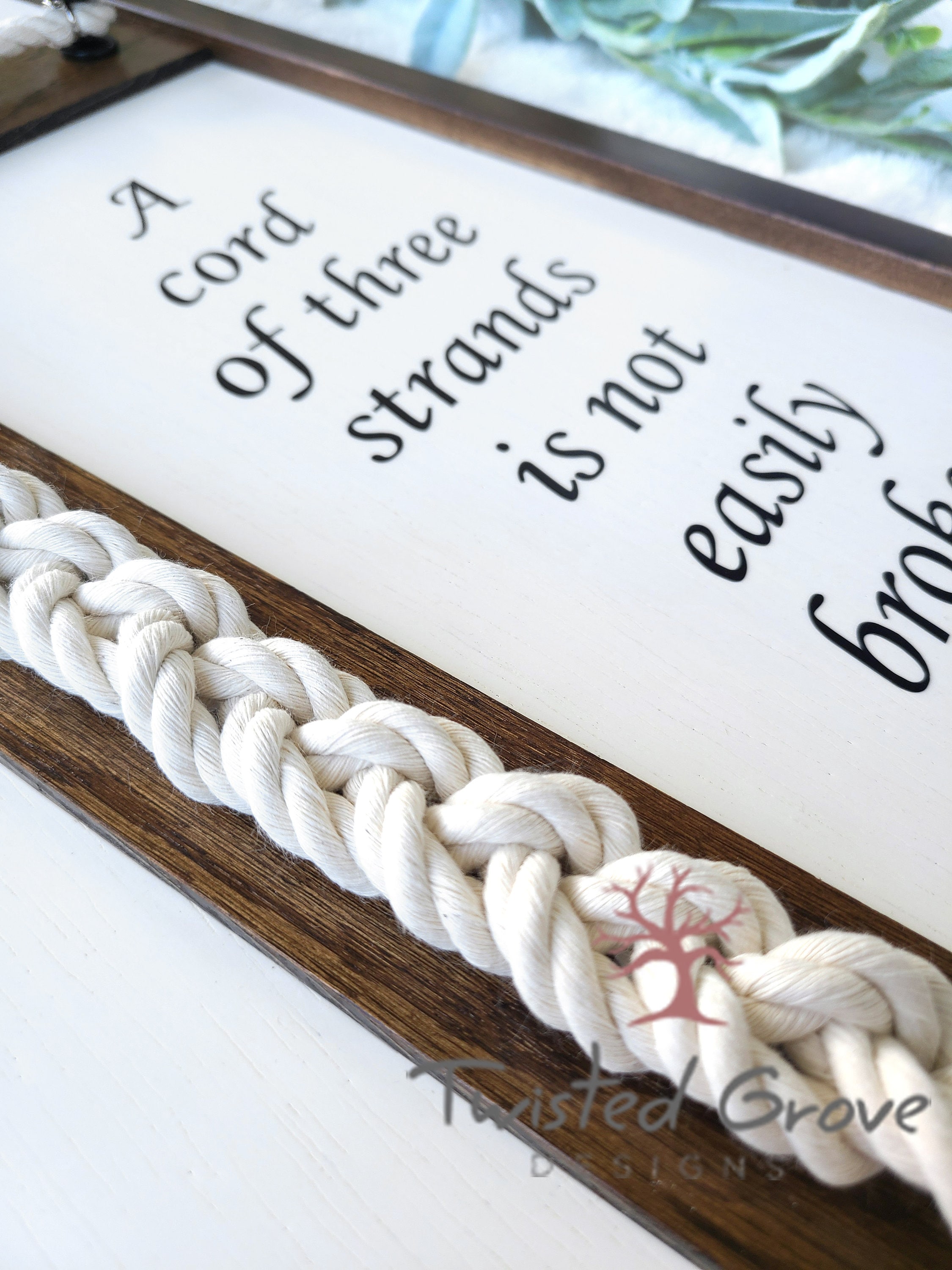 Unity Cords Sign A Cord of Three Strands Unity Ceremony Braided Cord Cross Sign With ...