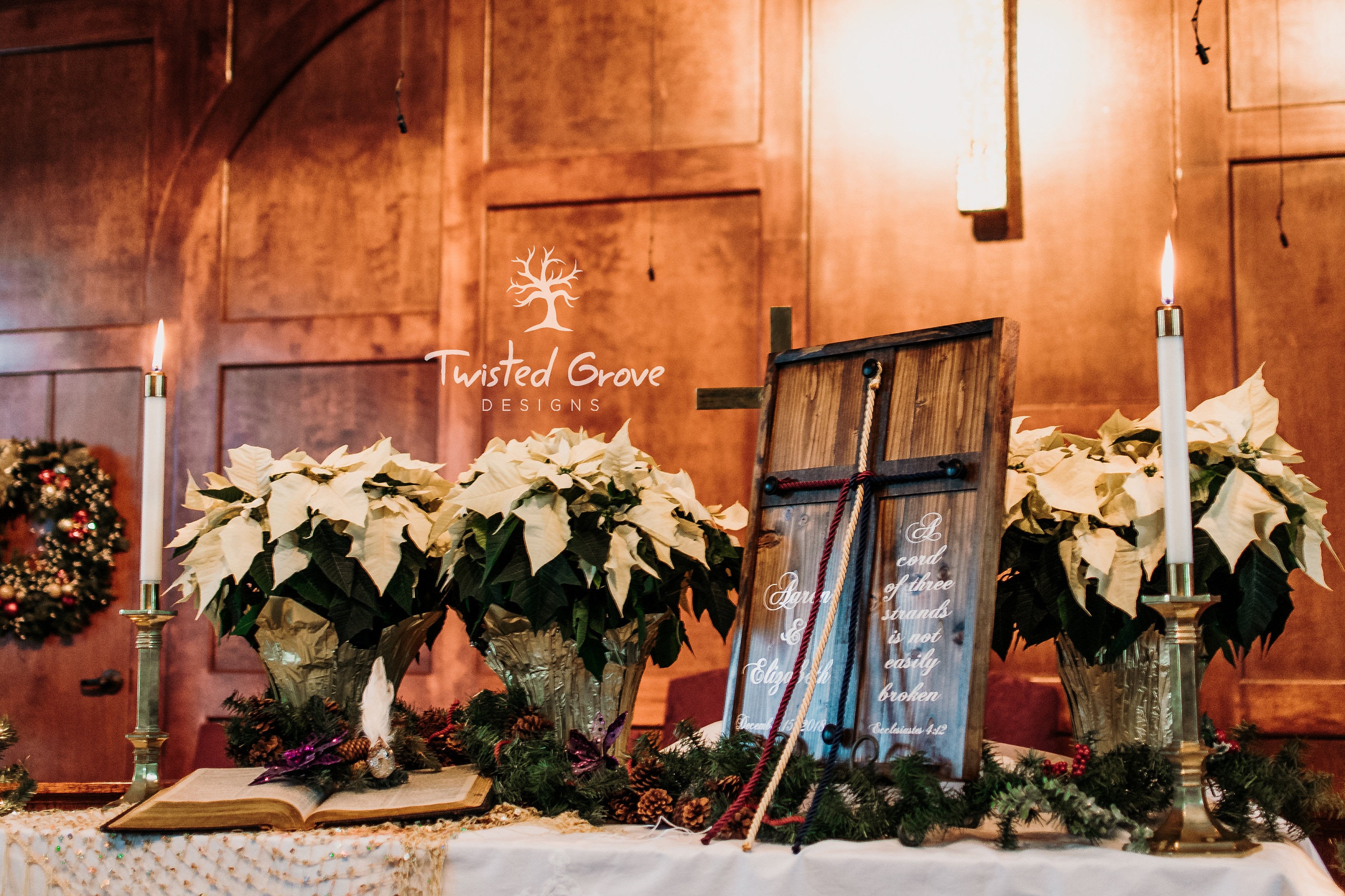 Unity Cords Sign A Cord of Three Strands Unity Ceremony Braided Cross Sign With Custom ...