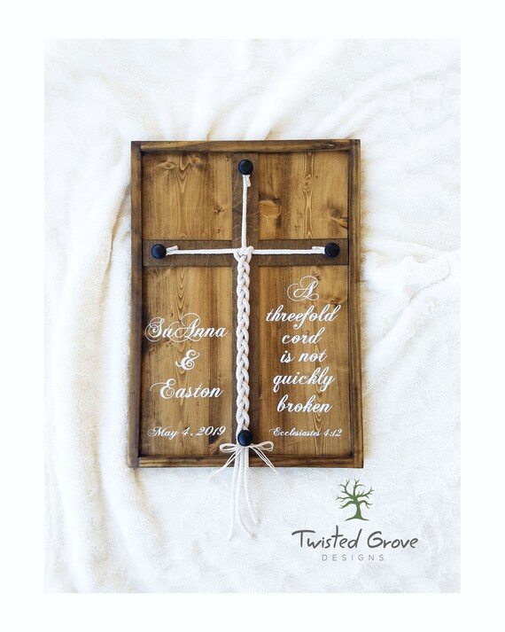 Kjv A Threefold Cord Is Not Quickly Broken Wood Framed Cross - Etsy