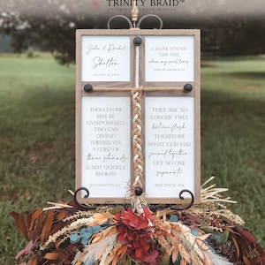Personalized Trinity Braid Sign Unity Ceremony Decor, Wedding Cross ...