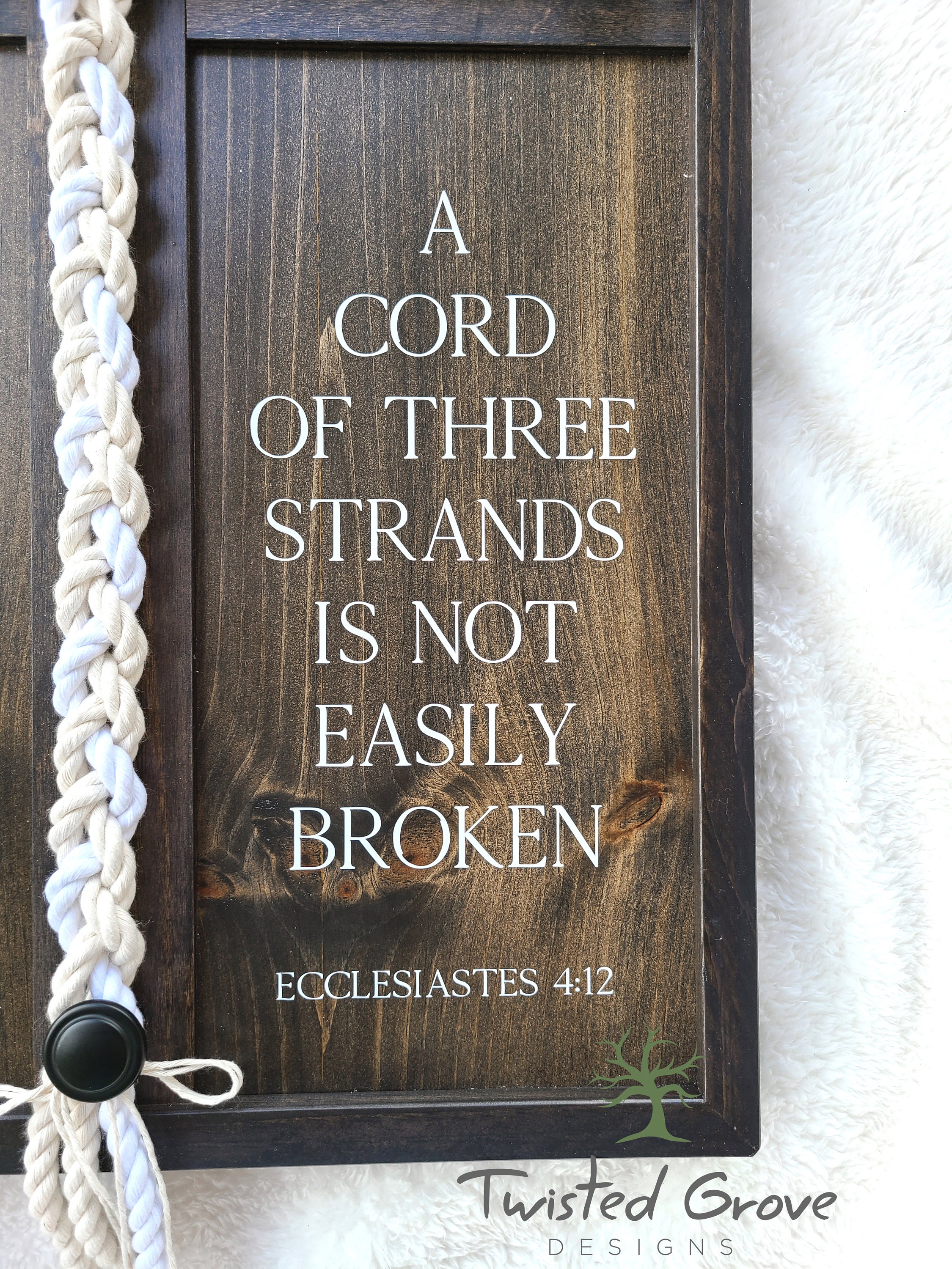 Unity Cords Sign A Cord of Three Strands Unity Ceremony Braided Cord Cross Sign With ...