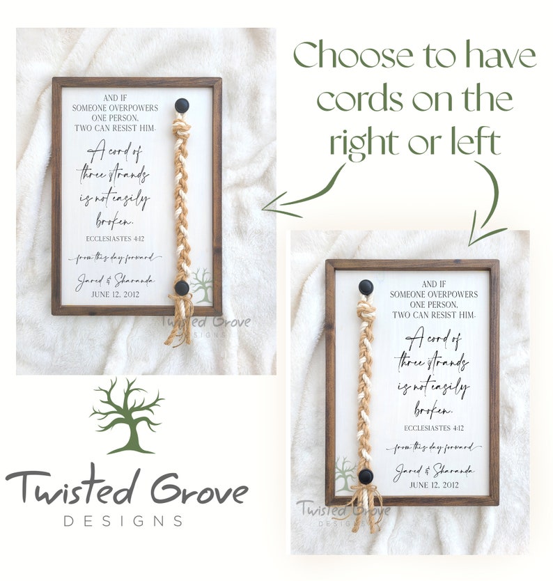 Unity Cords Sign A Cord of Three Strands Unity Ceremony Braided Cord Cross Sign With ...
