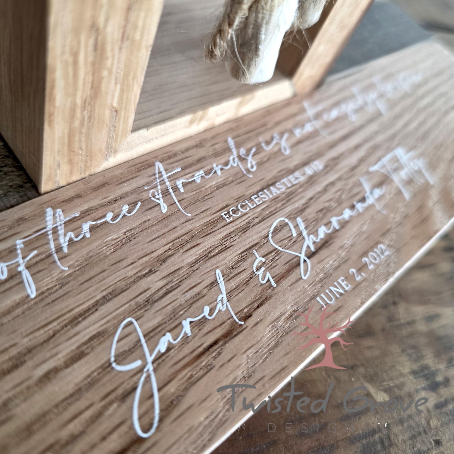 Oak Trinity Braid Cross – Personalized Unity Ceremony Idea Keepsake ...