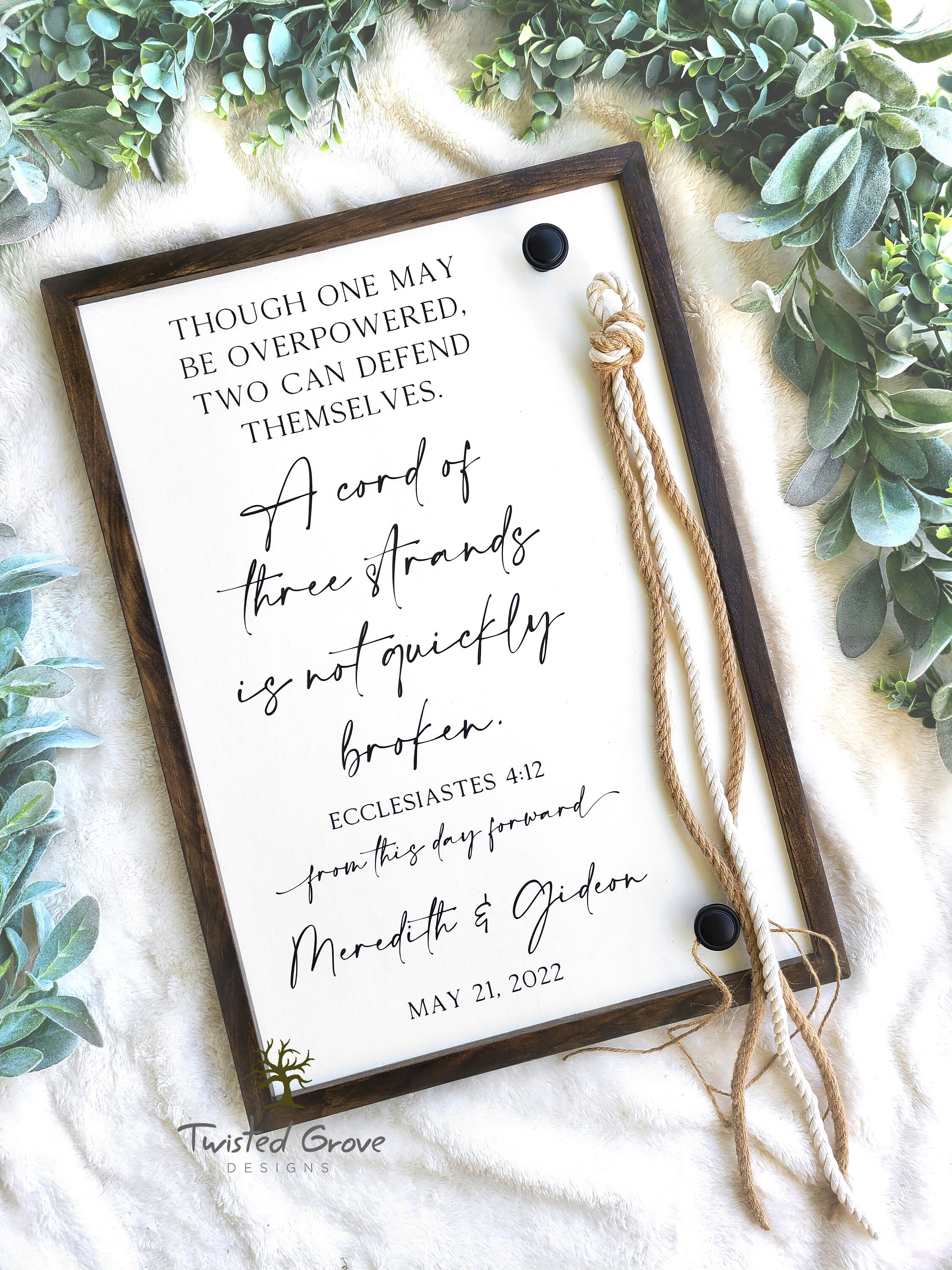 Unity Cords Sign A Cord of Three Strands Unity Ceremony Braided Cord Cross Sign With ...