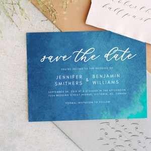 Beach Save the Date - Destination Save the Date - Save the Date Template - Save the Date Card - 7x5&quot;