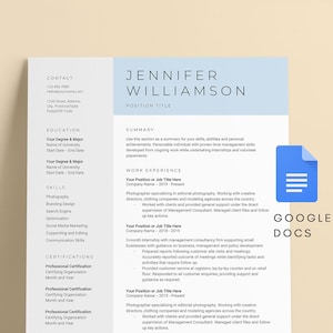 Resume Template Google Docs - Resume Template - Minimal - CV Template - Professional Resume - Creative Resume - Google Docs