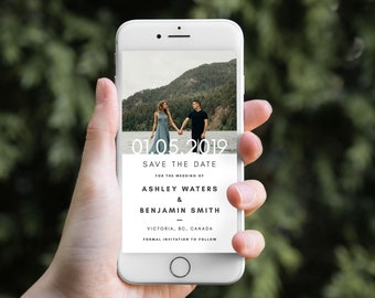 Electronic Save the Date with Photo - Electronic Invitation - iPhone Invitation - Smartphone Invite - Digital invitation