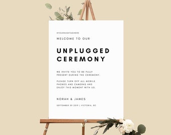 Unplugged Ceremony Sign - Modern Wedding Sign - Unplugged Sign - Wedding Sign - Wedding Stationery - 18x24"