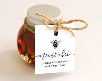 Etiqueta de boda - Etiquetas de favor - Etiquetas imprimibles - Etiquetas de regalo - Etiquetas 2x2 - Plantilla de etiquetas de amor - Papelería de boda - Destinado a la abeja - Honey Jar Favor