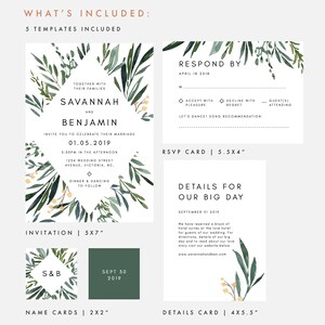 Greenery Wedding Invitation Nature Wedding Invitation Winter Wedding Invitation Eucalyptus Wedding Invitation Invitation Template image 4