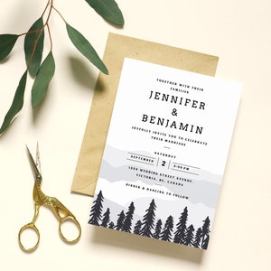 Mountain Wedding Invitation Smoky Mountains Forest Invitation Trending Now Mountain Invitation Best Selling Items image 3