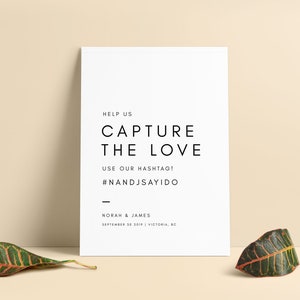 Wedding Hashtag Sign - Capture the Love - Instagram Sign - Hashtag Sign - Share the Love - Wedding Template - Printable Template