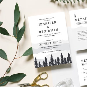 Mountain Wedding Invitation Smoky Mountains Forest Invitation Trending Now Mountain Invitation Best Selling Items image 4