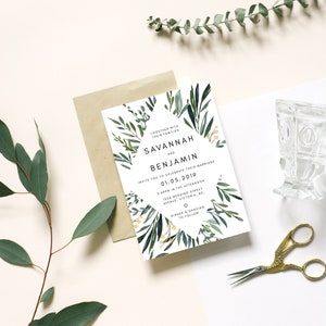 Greenery Wedding Invitation Nature Wedding Invitation Winter Wedding Invitation Eucalyptus Wedding Invitation Invitation Template image 3