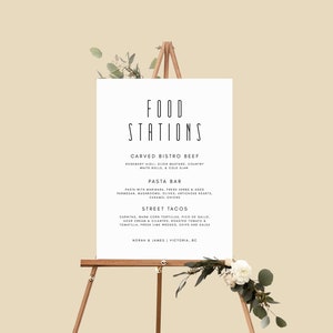 Food Menu Sign - Modern Wedding Sign - Menu Sign - Wedding Sign - Wedding Stationery - 18x24&quot;