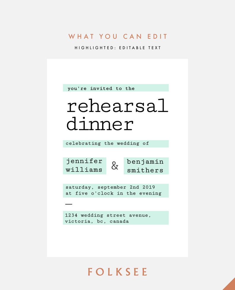 Rehearsal Dinner Invitation Template Dinner Invitation 5x7 Rehearsal Dinner Invitation