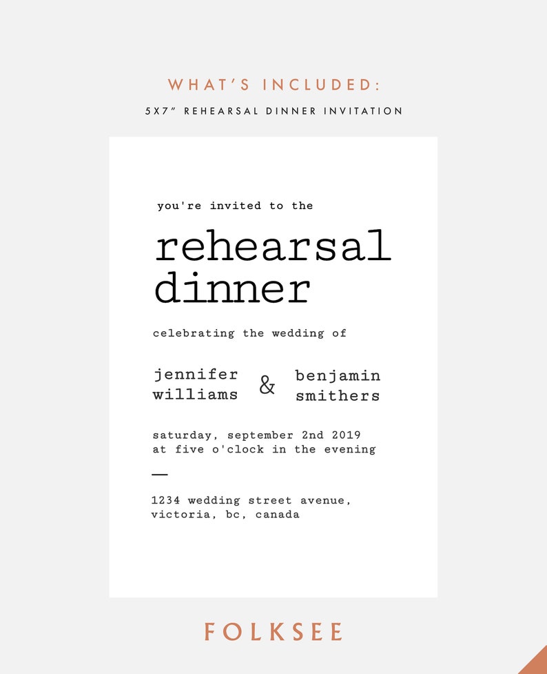 Rehearsal Dinner Invitation Template Dinner Invitation 5x7 Rehearsal Dinner Invitation
