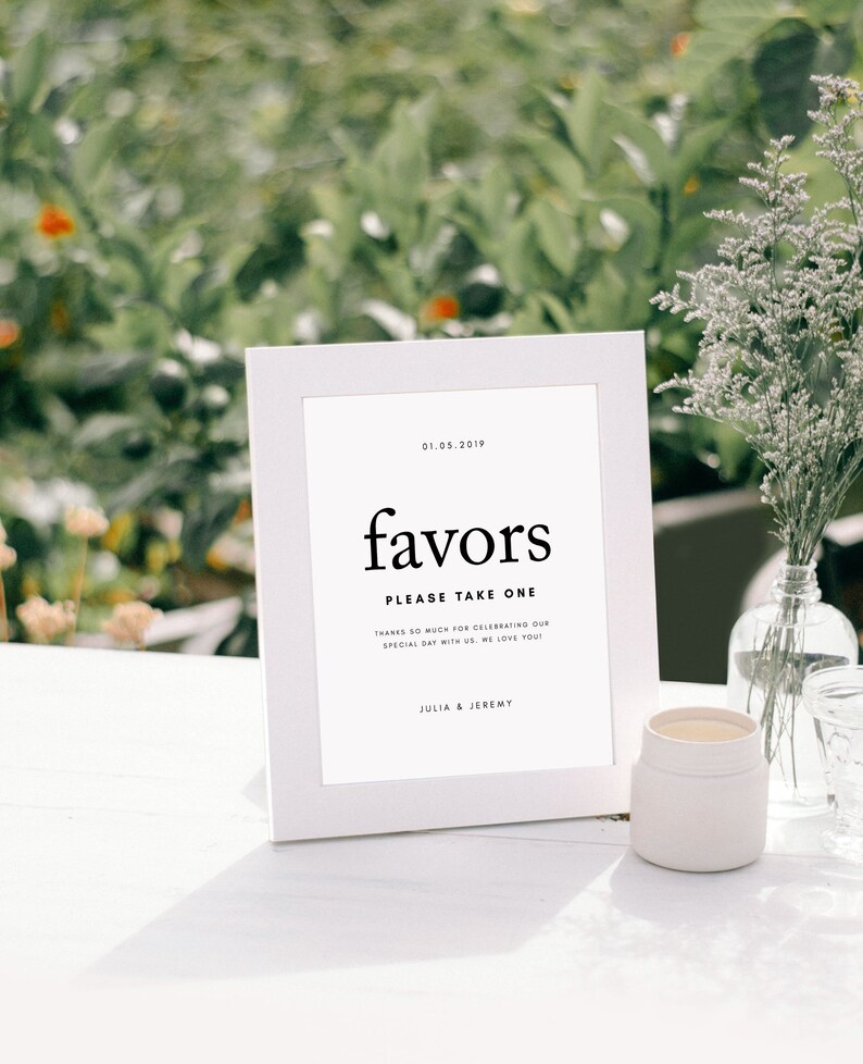Wedding Favor Sign Wedding Favor PDF Reception Sign Wedding Favor Ideas ...