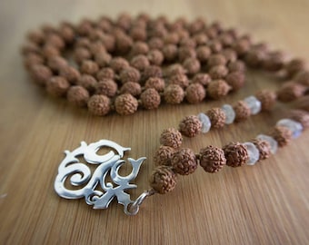 5 Gesicht braun Rudraksha Korn 109 Perlen Japa Mala Meditation Gebet