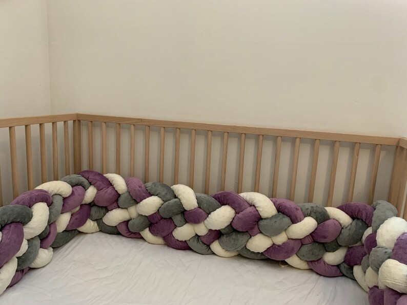 Crib Bumper Baby Deco Baby Shower baby bumper Nursery Baby Gift USA knot bumper Braided Crib Bumper newborn gift baby gift