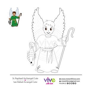 St Raphael Printable Coloring page Printable coloring page | Etsy