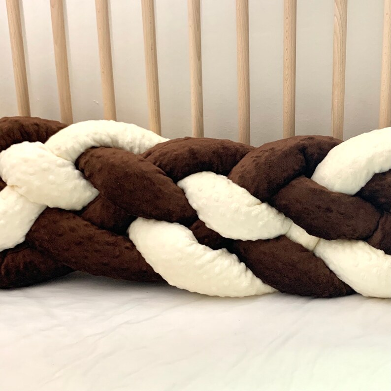 Crib Bumper Baby Deco Baby Shower baby bumper Nursery Baby Gift USA knot bumper Braided Crib Bumper newborn gift baby gift