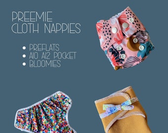 Preemie Cloth Nappy | Cloth Diaper | Newborn Diaper | Preemie Preflat | Preemie Wrap