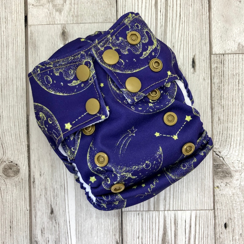 Minky Blue Dots Reusable Baby Infant Nappy Modern Cloth Diapers and Insert