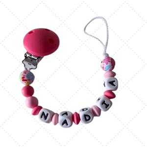 Personalized pacifier clip with name, pacifier clip, personalized baby gift, baby accessory, birth gift