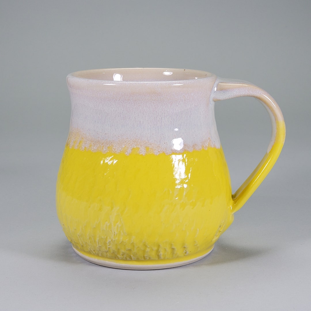 Yellow Coffee Mug Yellow Coffee Cup Pottery Coffee Mug Etsy