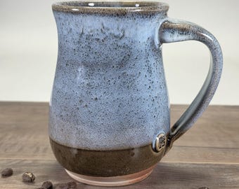 Blue Coffee Mug, Wood Fired