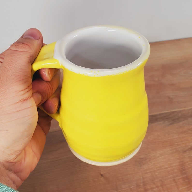 Yellow Coffee Mug Yellow Coffee Cup Pottery Coffee Mug Etsy