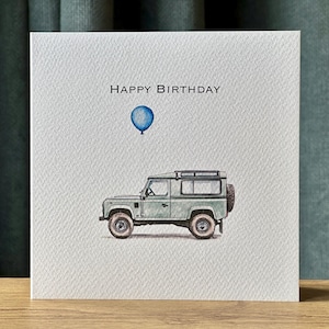 Land Rover Birthday Card: Landy, Defender, Gamekeeper, Farmer, Countryside Greeting