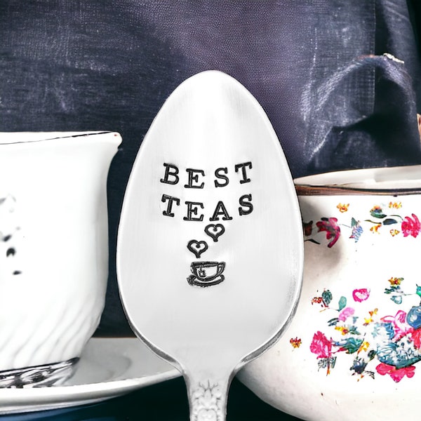 Best Teas vintage personalized and customized teaspoon, gift for a friend, birthday gift, best friend, Christmas gift