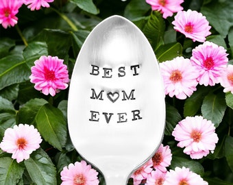 Best Mom Ever hand stamped personalized customized teaspoon, gift for Mom,  for grandma, Christmas gift, Mothers Day gift, birthday gift