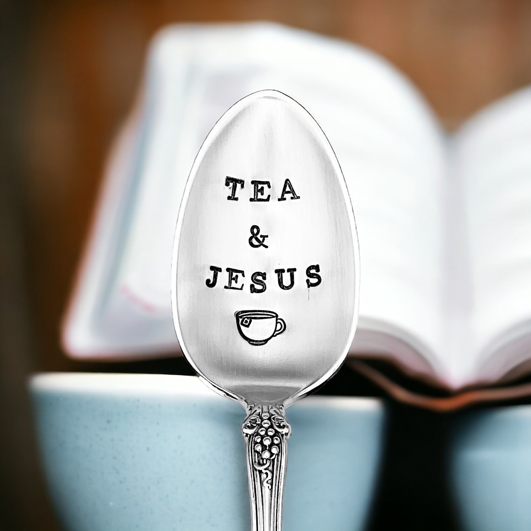 Try Jesus Tea Tea and Jesus Hand Stamped Vintage Teaspoon - Religious Gift - Etsy