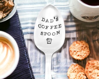 Dad’s Coffee Spoon handmade personalized teaspoon, gift for dad, gift for grandpa, Christmas gift, Father’s Day gift, birthday gift