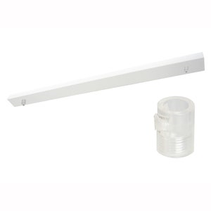 Rektangulär vit baldakin 80 cm lång 2-4 portar metall takkopp för pendellampa Baldachin 31,50" och lamphållare Belysningstillbehör